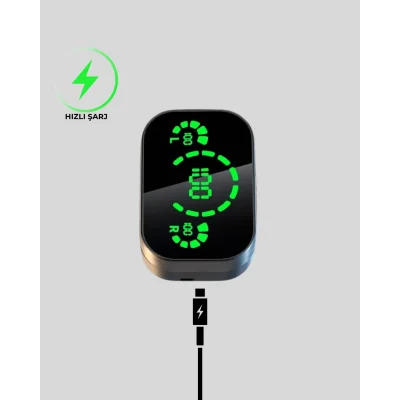 BUĞZ Kablosuz Kulak İçi Bluetooth Kulaklık – Dokunmatik Kontrol ve LED Şarj Ekranı - Lisinya