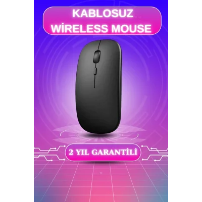  Kablosuz Mouse Fare Şarjlı Bluetooth Wireless Çift Modlu Sessiz