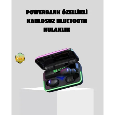 BUĞZ Kablosuz Oyuncu Kulaklığı Powerbank Şarj Kutulu RGB 5.1