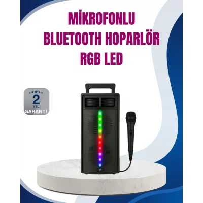 BUĞZ Kablosuz RGB Işıklı Bluetooth Hoparlör | Ev, Parti ve Açık Hava Kullanımı