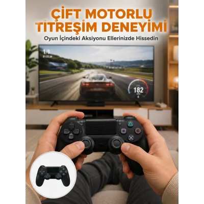BUĞZ Kablosuz Titreşimli Oyun Kolu – Yüksek Hassasiyetli Analog Kontrol ve Ergonomik Tutma Yeni Nesil