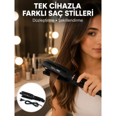 BUĞZ Kadın Saç Düzleştirici Seyahat Dostu 5 Kademeli Isı Kontrolü Yeni Nesil