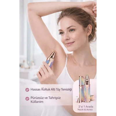 BUĞZ Kadınlar İçin Premium 2in1 Tüy Alma Cihazı, Güçlü Motorlu ve Ciltte İz Bırakmayan Tasarım