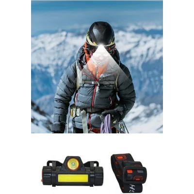 BUĞZ Kafa Lambası - 8 Saat Dayanıklı Şarjlı Sensörlü Mıknatıslı - Kamp - Balıkçılık- Acil Durum Feneri