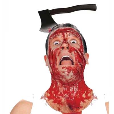 BUĞZ Kafaya Saplanmış Halloween Kanlı Balta Şaka Tacı