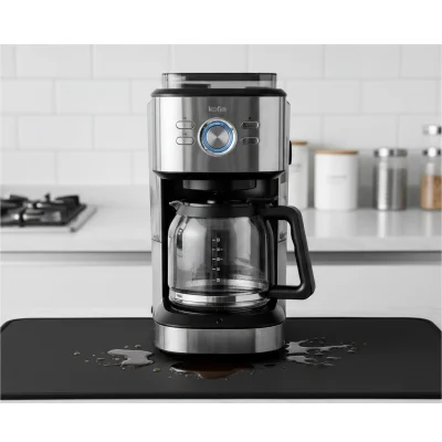 BUĞZ Kahve Makinesi Altlığı Su Emici Kaymaz Taban Tezgah Koruyucu Kurulama Matı