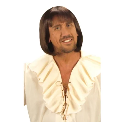  Kahve Renk Erkekler İçin Kısa Ortaçağ Peruğu