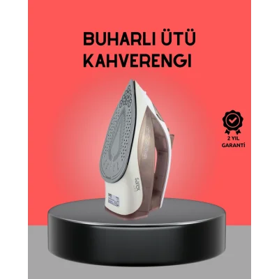BUĞZ Kahverengi Buharlı Ütü 2200W Sürekli Buhar 120 g Şok Buhar