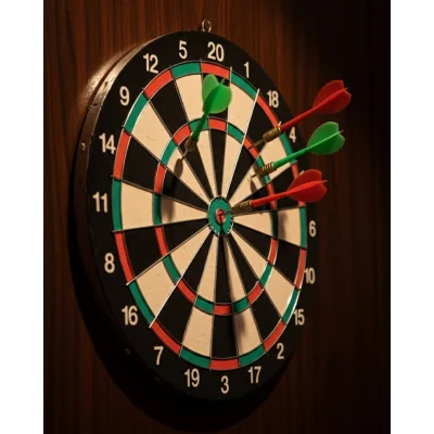BUĞZ Kaliteli Ahşap 15 İnç Dart Tahtası Kolay Montajlı 4 Ok