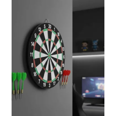 BUĞZ Kaliteli Ahşap Dart Tahtası 12 İnç  4 Dart Ok Seti