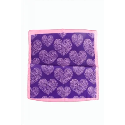 BUĞZ Kalp Desenli Zr Şifon Fular 50*50 cm