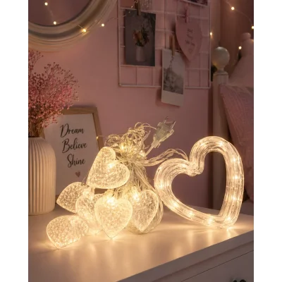 BUĞZ Kalp Figürlü LED Neon Dekor Işığı Romantik Ortam Aydınlatması