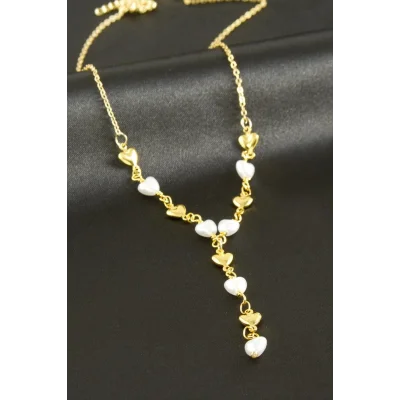 BUĞZ Kalp İnci Y Kolye