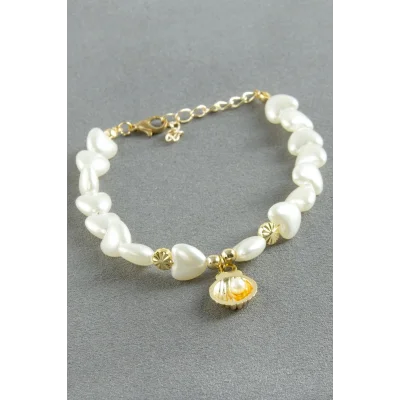 BUĞZ Kalp İstiridye İnci Bileklik