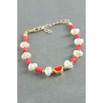 BUĞZ Kalp Kristal İnci Bileklik