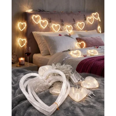BUĞZ Kalp Şeklinde LED Neon Işık Dekoratif Romantik Oda ve Duvar Lambası