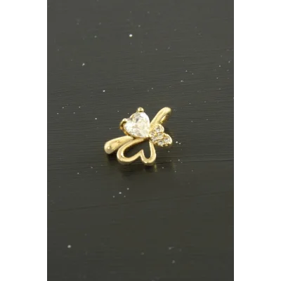  Kalp Tragus Zirkon Taşlı Piercing 1 Adet