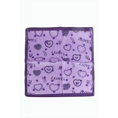 BUĞZ Kalp Yıldız Desenli Zr Şifon Fular 50*50 cm