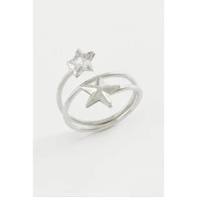  Kalp Yıldız Zirkon Taşlı Yüzük