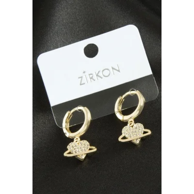 BUĞZ Kalp Zirkon Taşlı Küpe