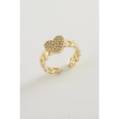  Kalp Zirkon Taşlı Yüzük