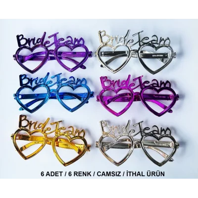  Kalpli Bride Team Gözlük Seti 6 Renk