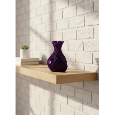 BUĞZ Kalpli Mor Mini Vazo 5 cm Dekoratif Masa Üstü Aksesuar