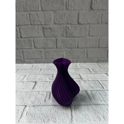 BUĞZ Kalpli Mor Mini Vazo 5 cm Dekoratif Masa Üstü Aksesuar - Lisinya