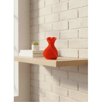 BUĞZ Kalpli Turuncu Dekoratif Vazo 11 cm Modern Şık Masaüstü Aksesuar