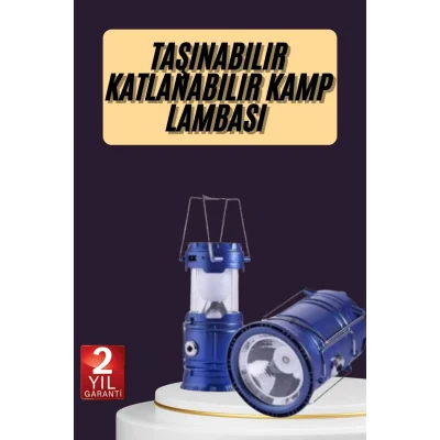  Kamp Feneri Şarj Edilebilir Güneş Enerjili Işıldak USB Şarjlı