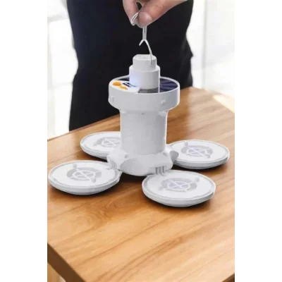  Kamp Lambası Işıldak Beyaz Işık Güneş Enerjili Solar Aydınlatma 5 Kanatlı Katlanabilir