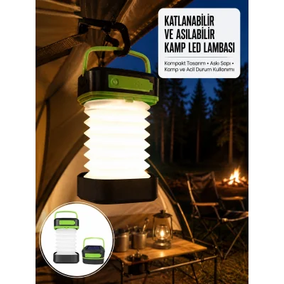 BUĞZ Kamp Lambası Katlanabilir Lamba Solar Şarjlı Led Lamba El Fenerli Yeni Nesil