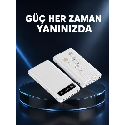 BUĞZ Kamp ve Seyahat İçin 20.000mAh LED Işıklı Hızlı Şarj Powerbank Yeni Nesil