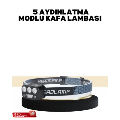 BUĞZ Kamp ve Trekking İçin Sensörlü LED Kafa Lambası