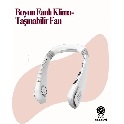  Kanatsız Boyun Tipi Fan | Giyilebilir Serinletici, Düşük Sesli, Hafif ABS Gövde, USB Şarj Edilebilir