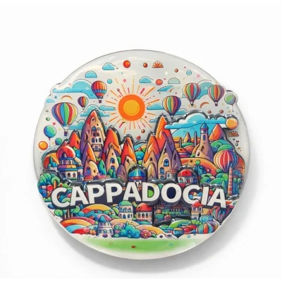 BUĞZ Kapadokya Temalı Ahşap Buzdolabı Magneti Model 3