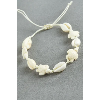 BUĞZ Kaplumbağa İstiridye Makrome İp Bileklik