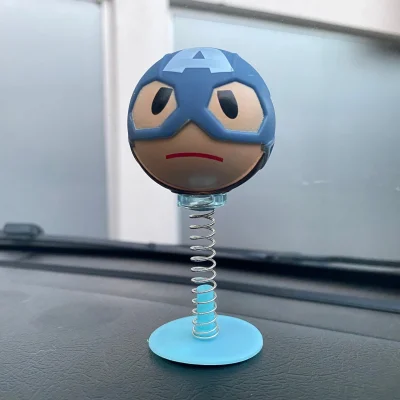 BUĞZ Kaptan Amerika Sallanan Kafa Zıp Zıp Marvel Lisanslı