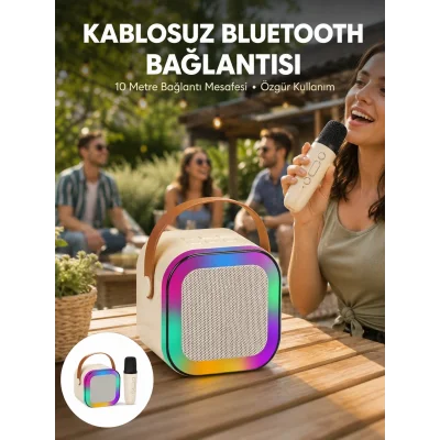 BUĞZ Karaoke Mikrofon Hoparlör Seti 6 Saat Kullanım Süresi Yeni Nesil