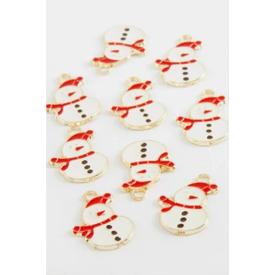 BUĞZ Kardan Adam Yılbaşı Mineli Kolye Ucu 1 Adet