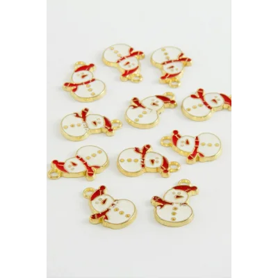 BUĞZ Kardan Adam Yılbaşı Mineli Kolye Ucu 1 Adet