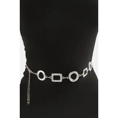 BUĞZ Kare Halka Metal Zincir Kemer
