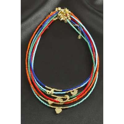 BUĞZ Karışık Figürlü Miyoki Boncuk Kolye 1 Adet