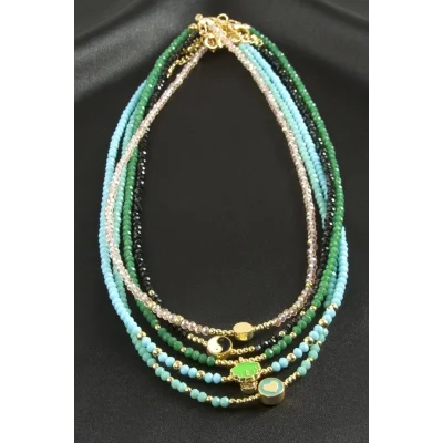 BUĞZ Karışık Kristal Kolye 1 Adet