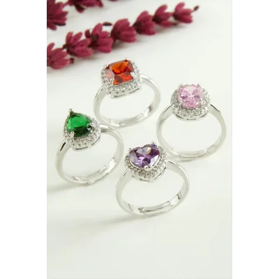  Karışık Lüks Zirkon Taşlı Ciddi İlişki Yüzüğü