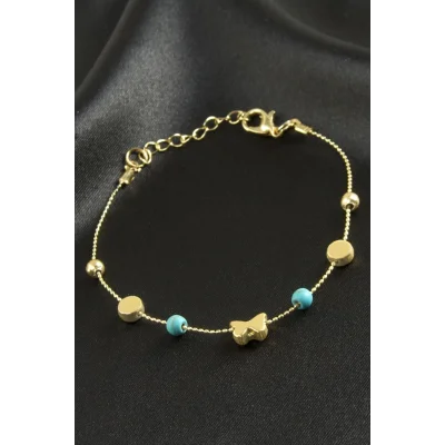 BUĞZ Karışık Turkuaz Boncuk Bileklik