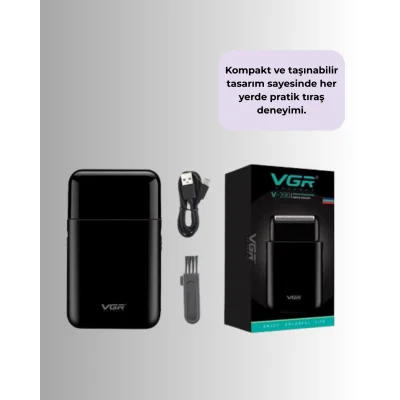 BUĞZ Kart Tasarımlı Şarjlı Tıraş Makinesi | 2 Başlıklı Hassas Kesim - Lisinya