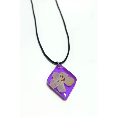  Kartopu Çiçeği Baklava Dilimli Epoksi Kolye