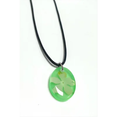  Kartopu Çiçeği Oval Epoksi Kolye