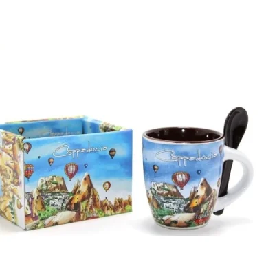  Kaşıklı Yöresel Kahve Fincanı Tekli Model 1